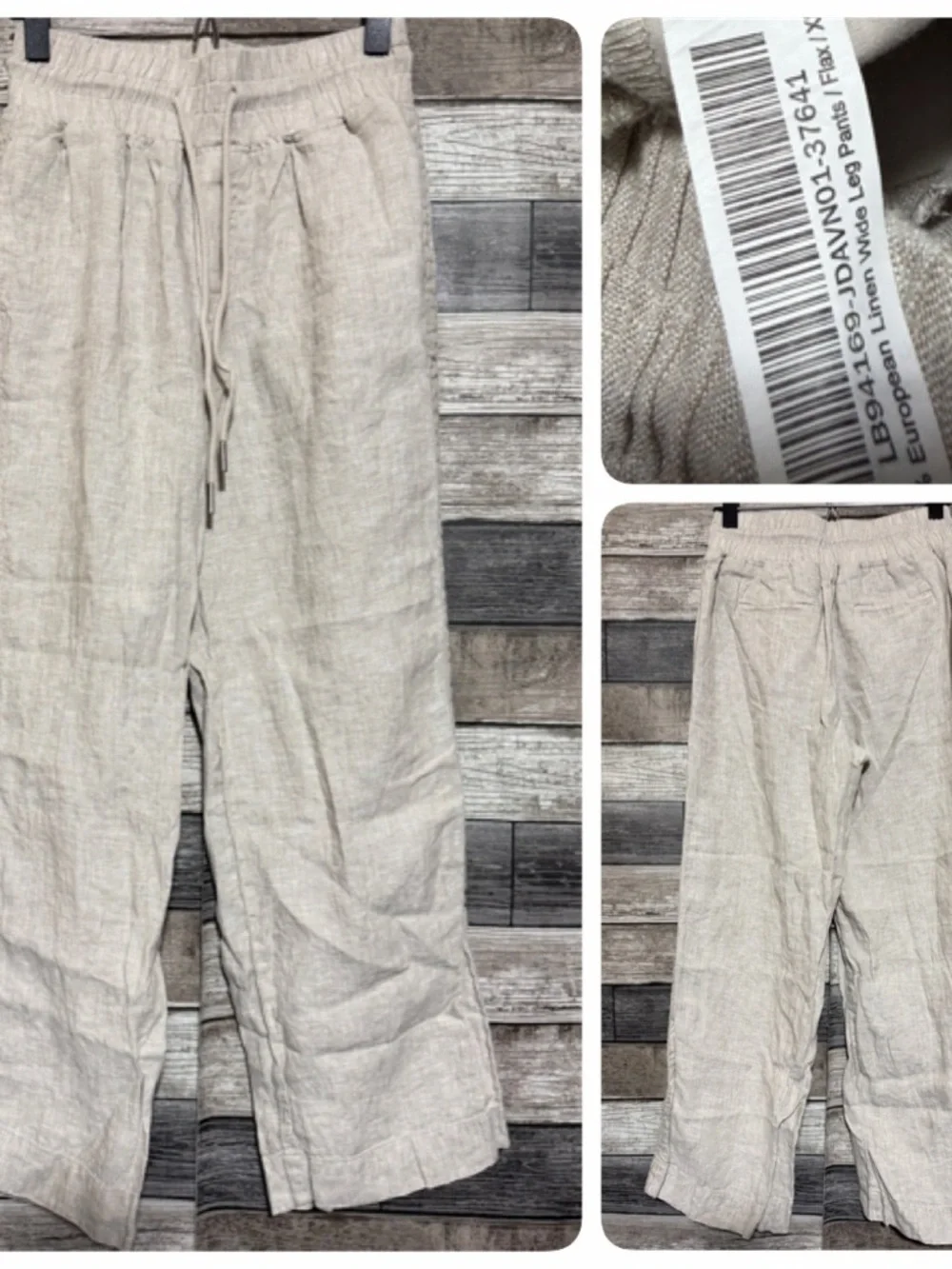 Quince 100% European Linen Wide Leg Pants Flax Beige Women’s XS (Inseam 27)